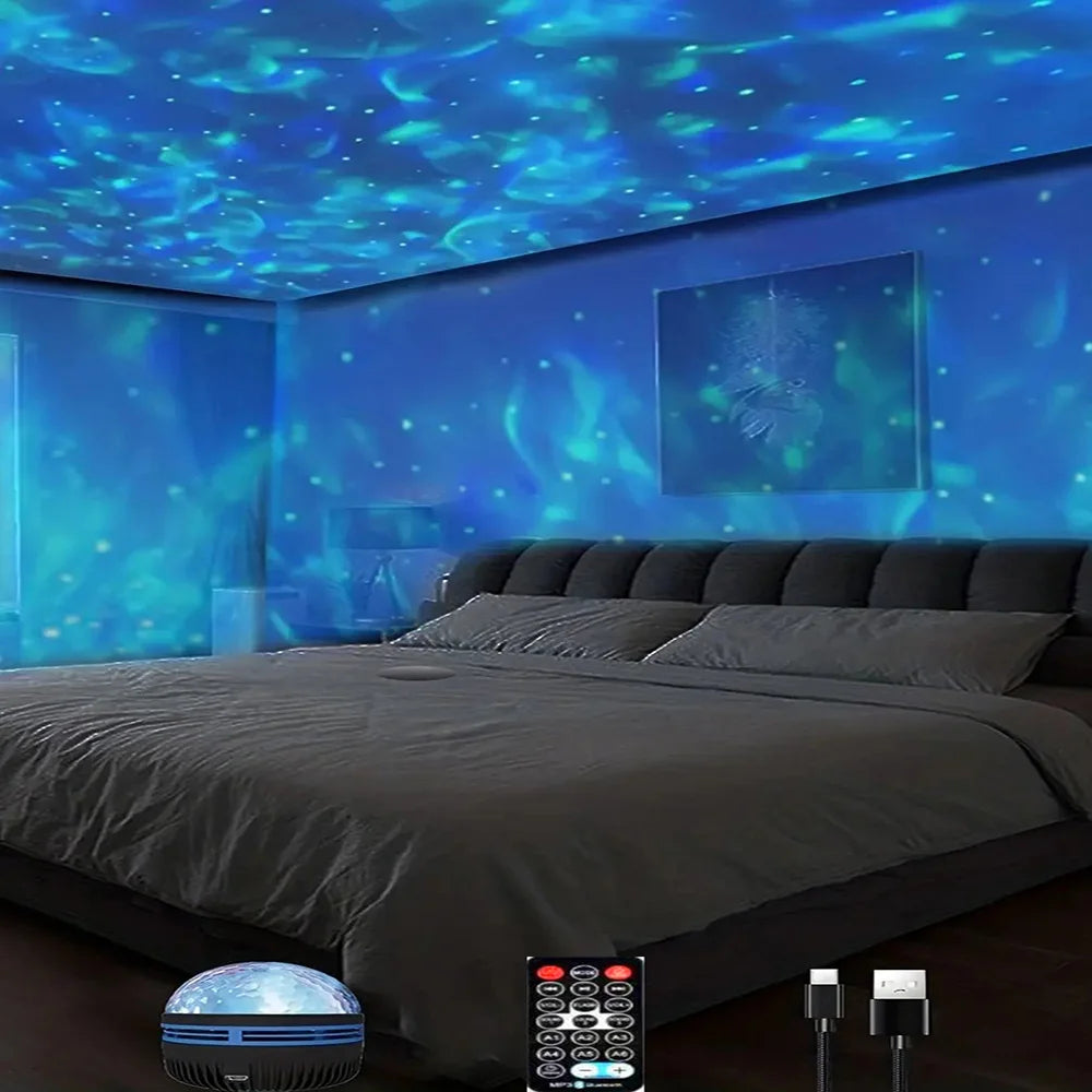 Galaxy Projector, Water Ocean Wave Projector For Bedroom Night Light  Room Decor