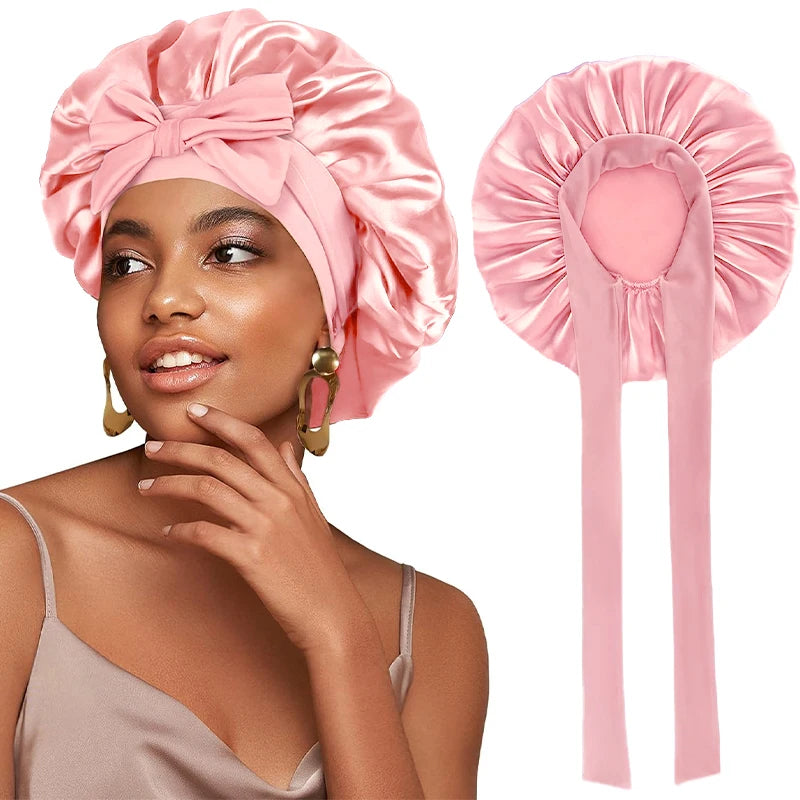 New Satin Solid Sleeping Hat