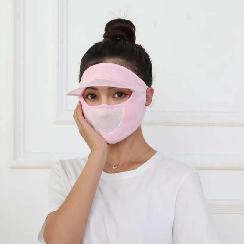 Ice Silk Mask for Outdoor Cycling UV Protection Breathable Face Cover