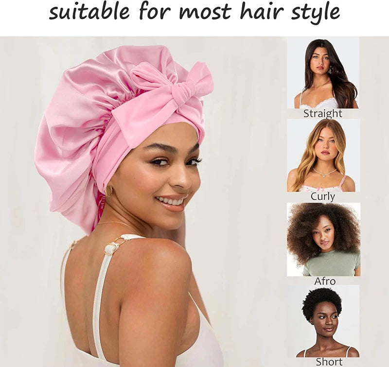 New Satin Solid Sleeping Hat
