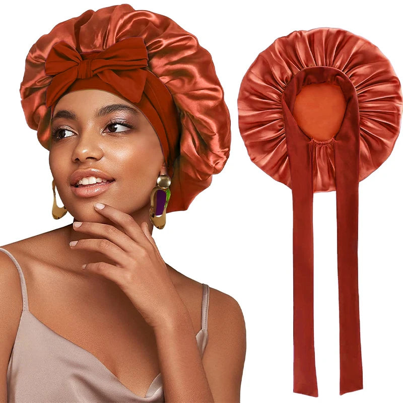 New Satin Solid Sleeping Hat