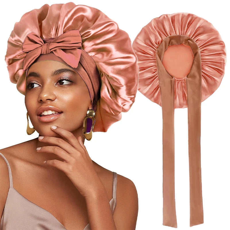 New Satin Solid Sleeping Hat