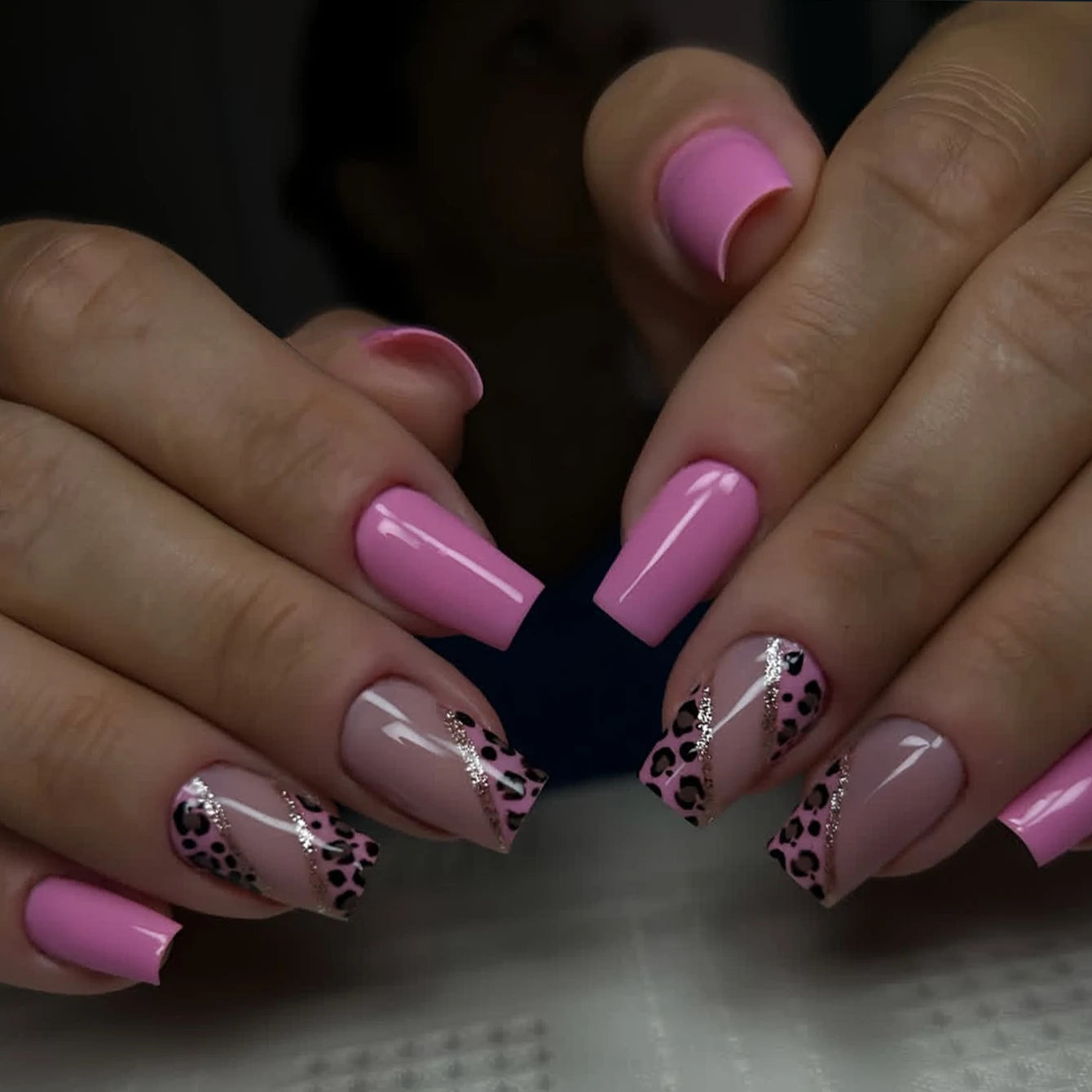 short square fake nails for women