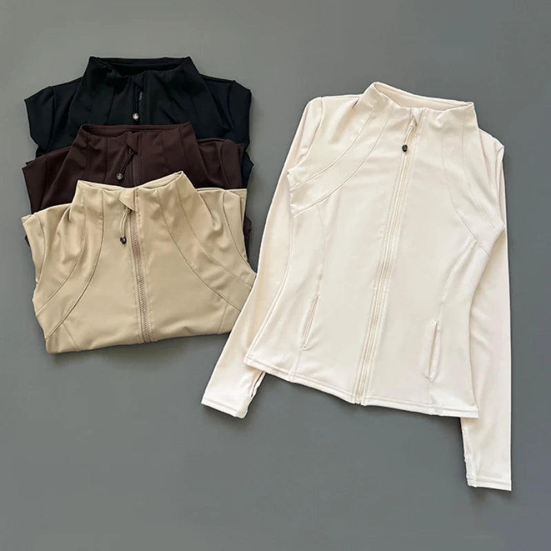 Collar Fitness Jacket For Women