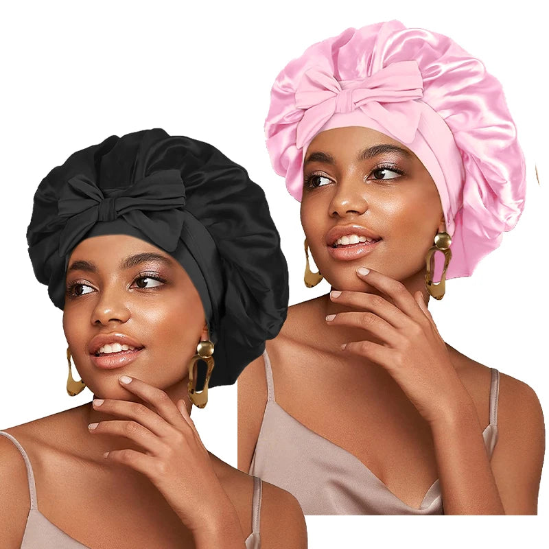 New Satin Solid Sleeping Hat