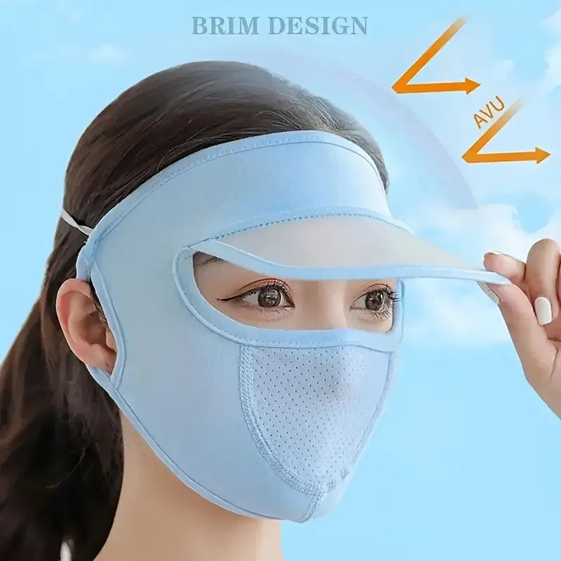 Ice Silk Mask for Outdoor Cycling UV Protection Breathable Face Cover
