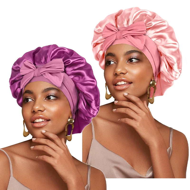 New Satin Solid Sleeping Hat