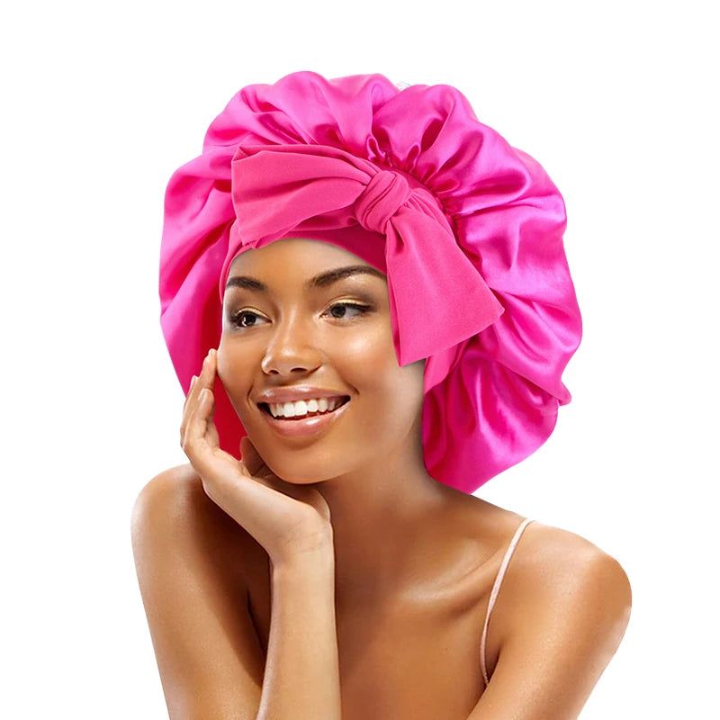 New Satin Solid Sleeping Hat