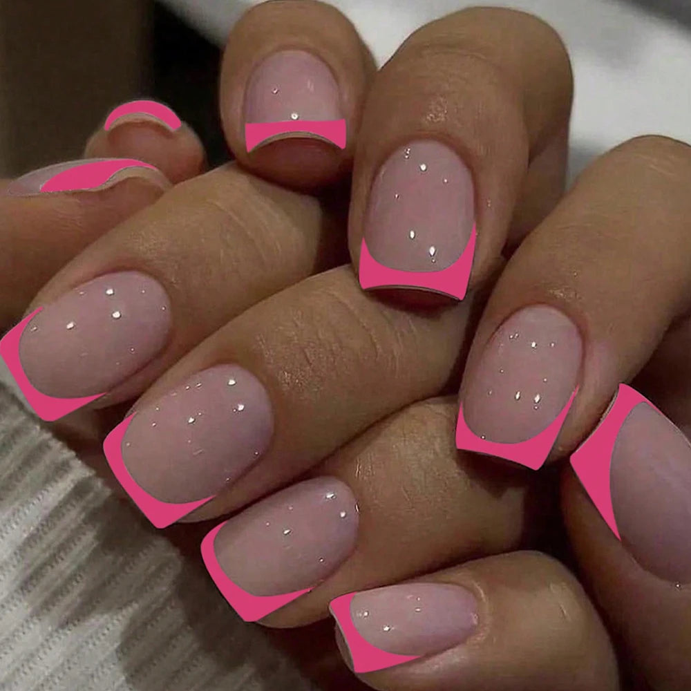 short square fake nails for women