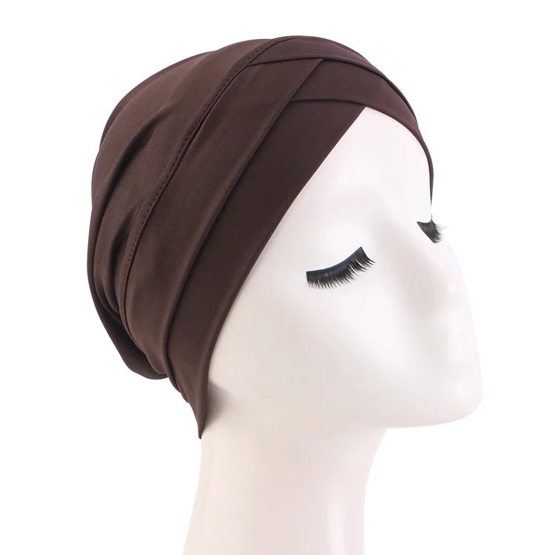 Women cross muslim hijab inner hat