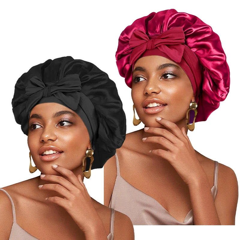 New Satin Solid Sleeping Hat