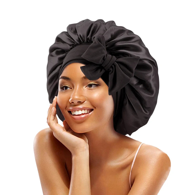New Satin Solid Sleeping Hat
