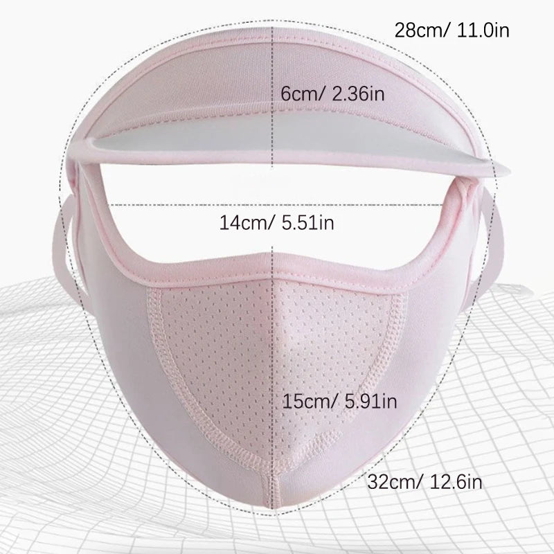 Ice Silk Mask for Outdoor Cycling UV Protection Breathable Face Cover