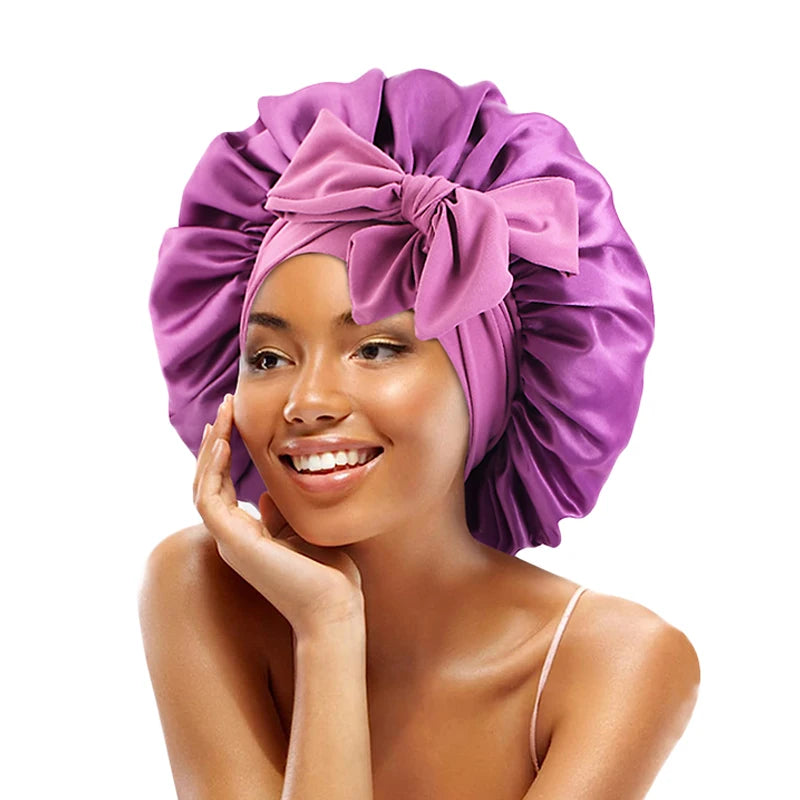 New Satin Solid Sleeping Hat
