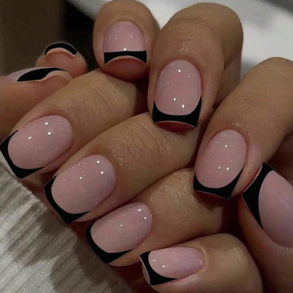 short square fake nails for women