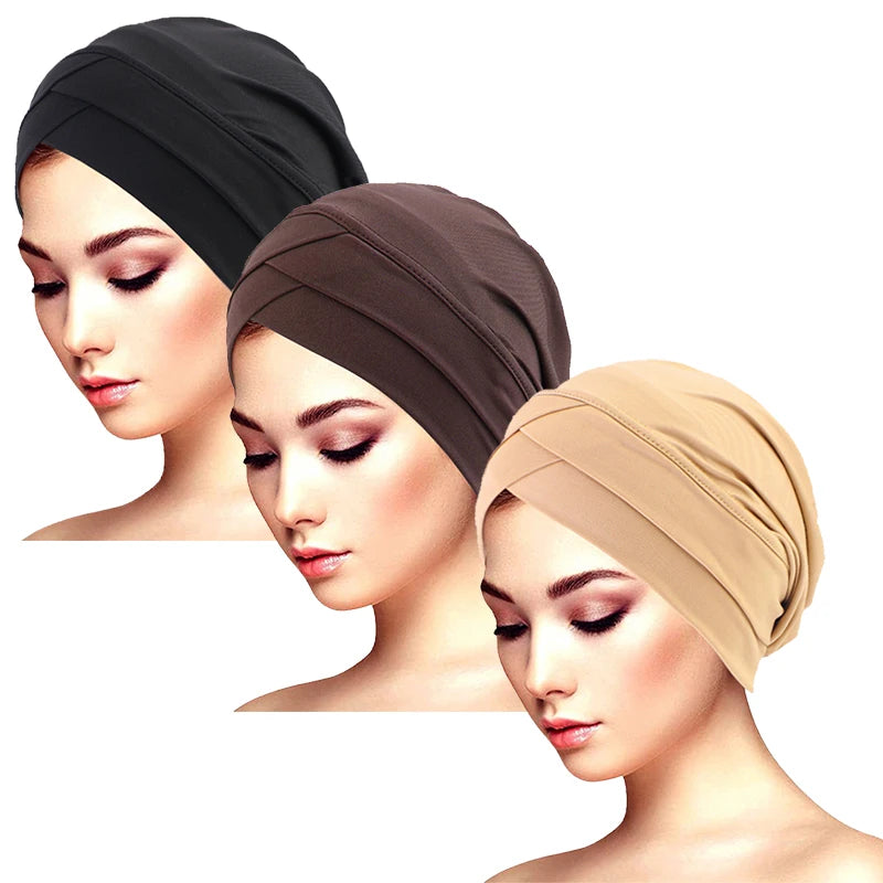 Women cross muslim hijab inner hat