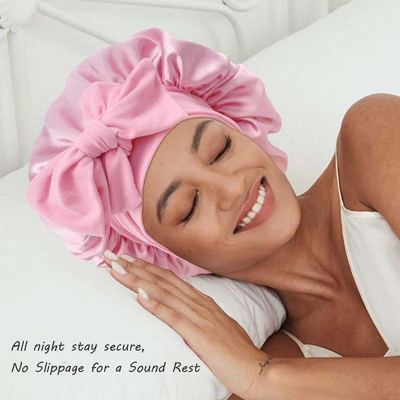 New Satin Solid Sleeping Hat