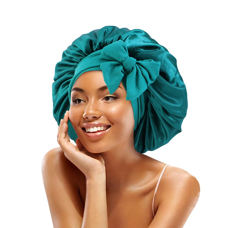 New Satin Solid Sleeping Hat