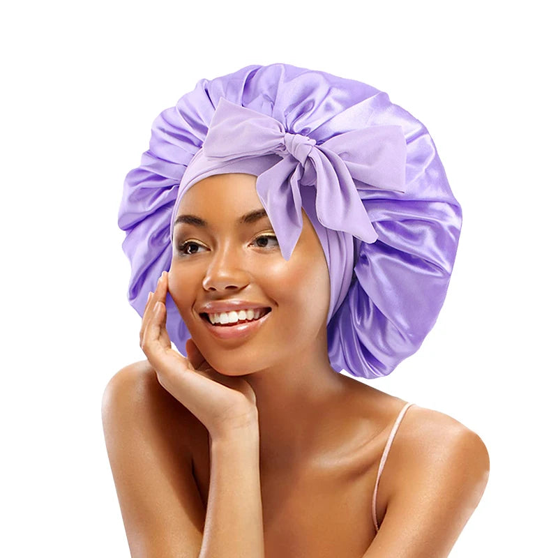 New Satin Solid Sleeping Hat