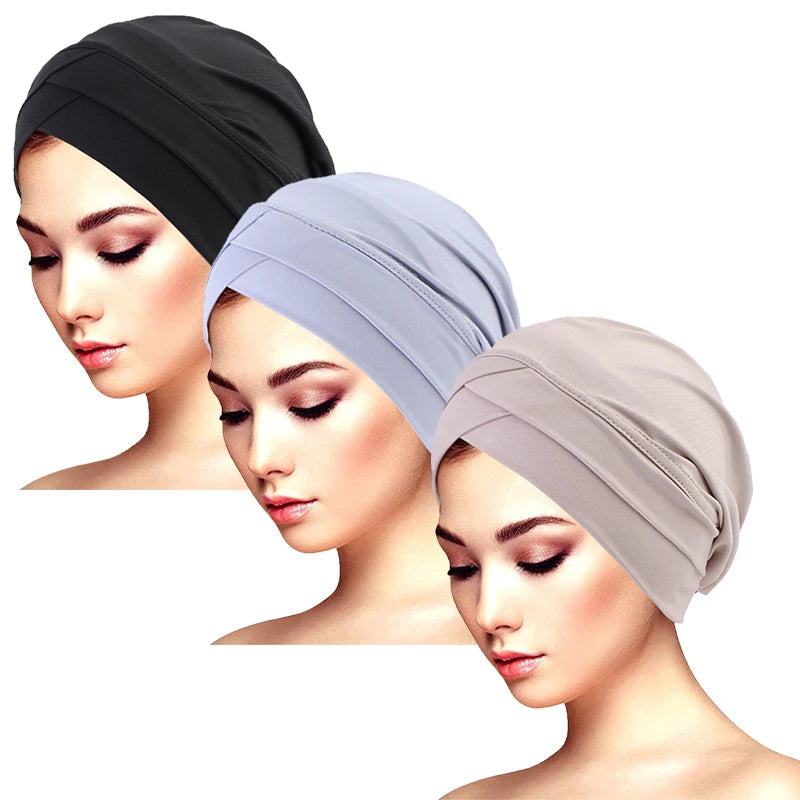 Women cross muslim hijab inner hat