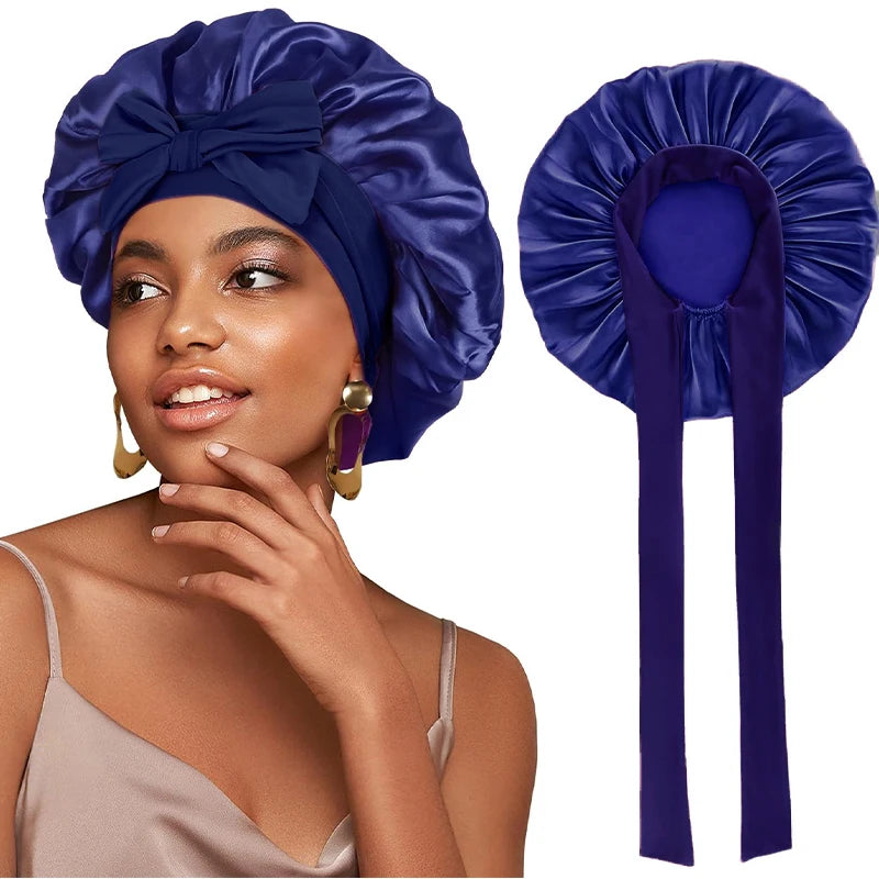 New Satin Solid Sleeping Hat