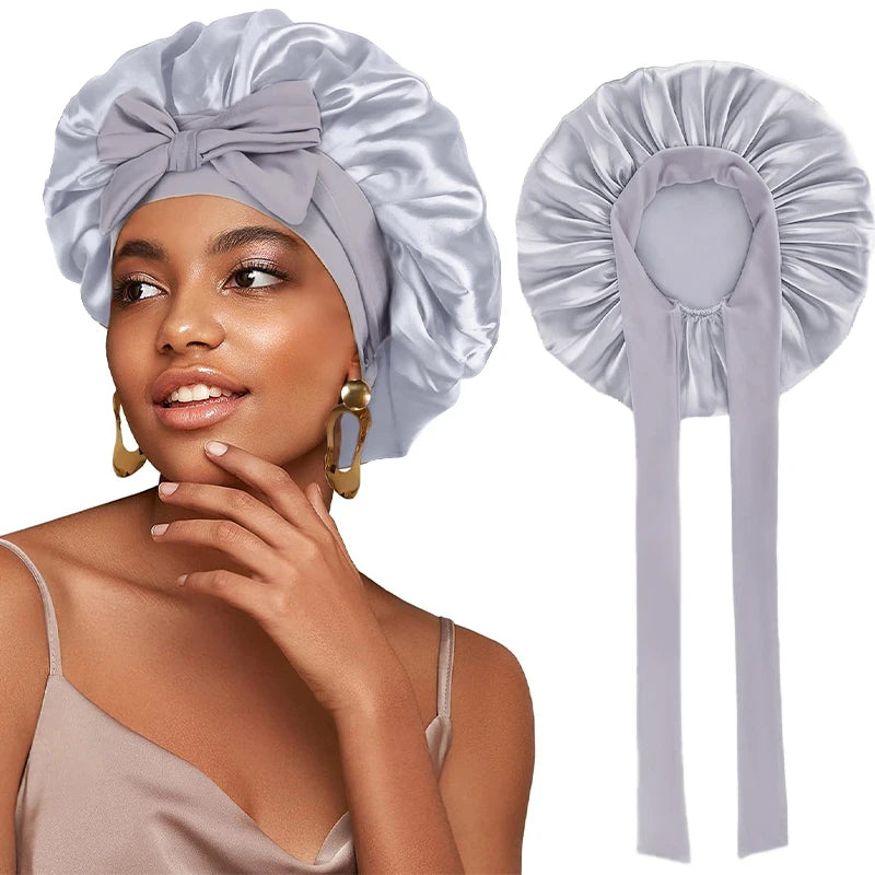 New Satin Solid Sleeping Hat