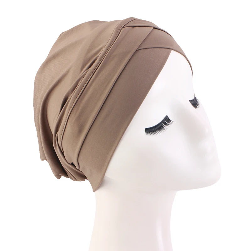 Women cross muslim hijab inner hat