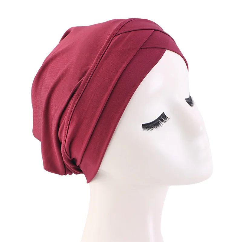 Women cross muslim hijab inner hat