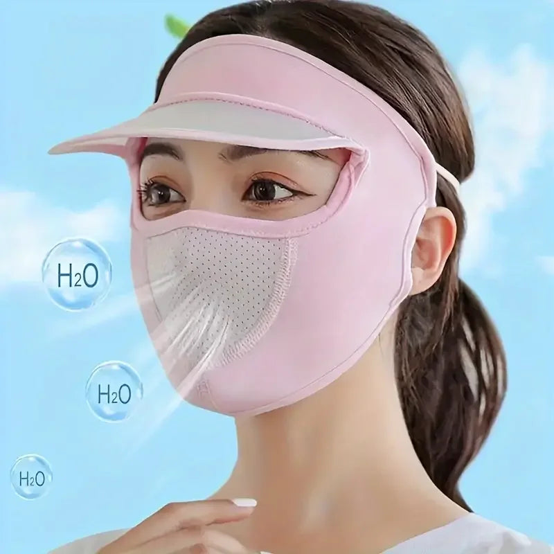 Ice Silk Mask for Outdoor Cycling UV Protection Breathable Face Cover