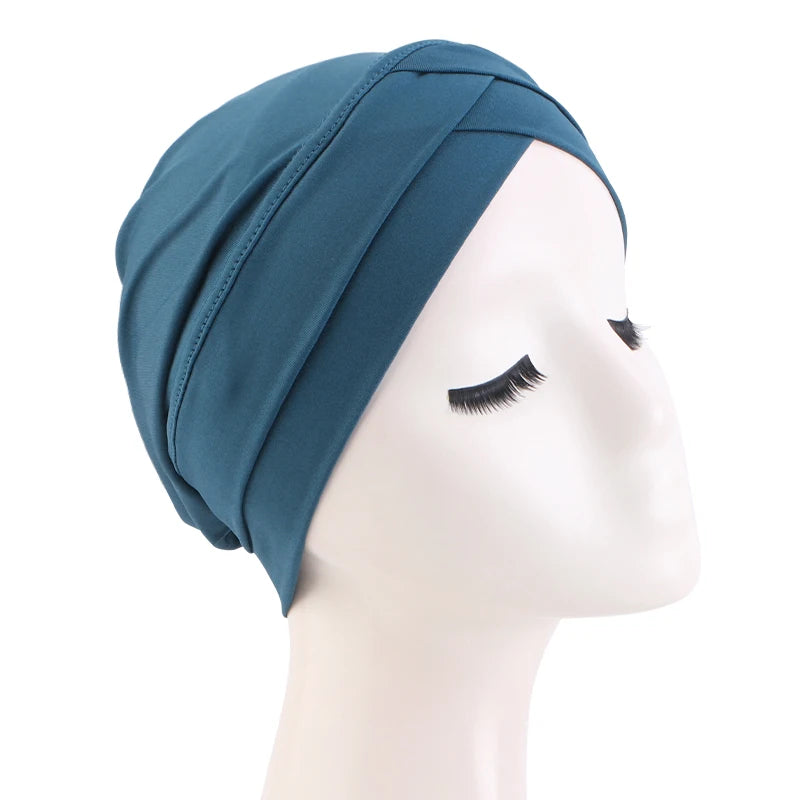 Women cross muslim hijab inner hat