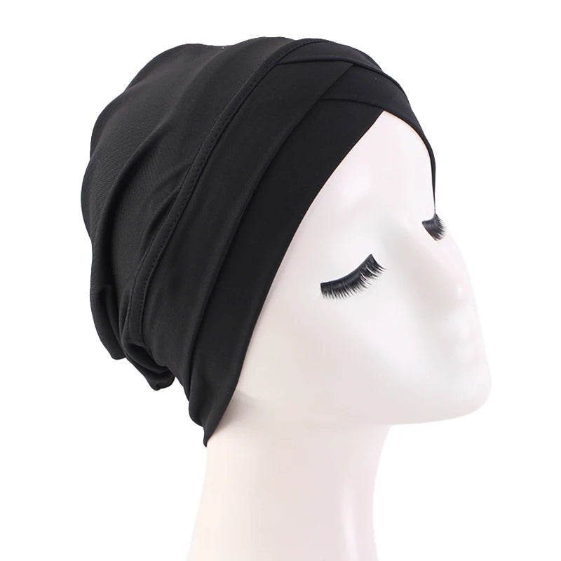 Women cross muslim hijab inner hat