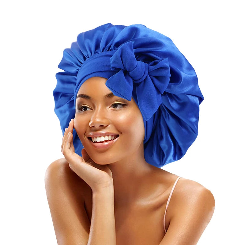 New Satin Solid Sleeping Hat