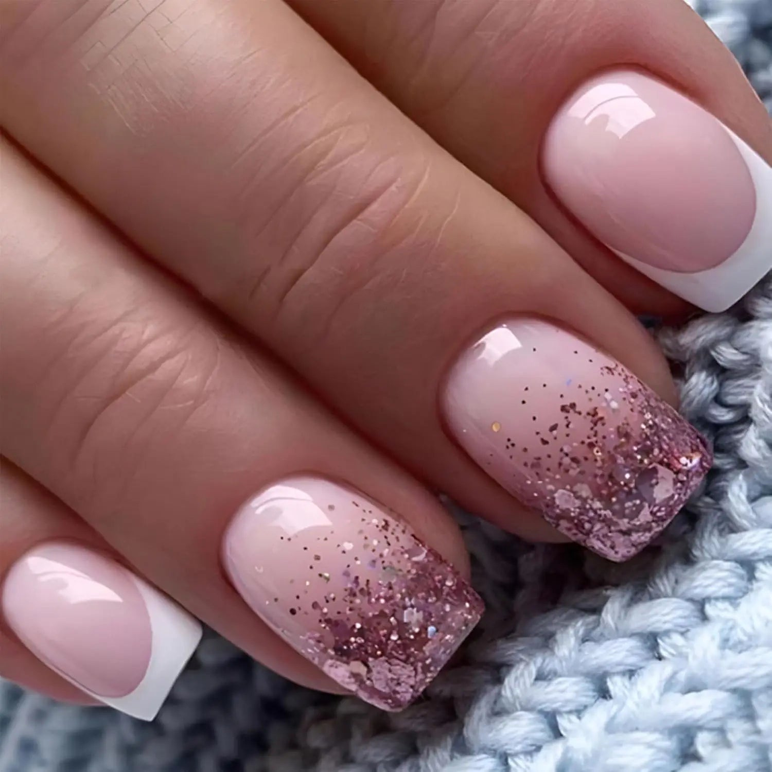 short square fake nails for women
