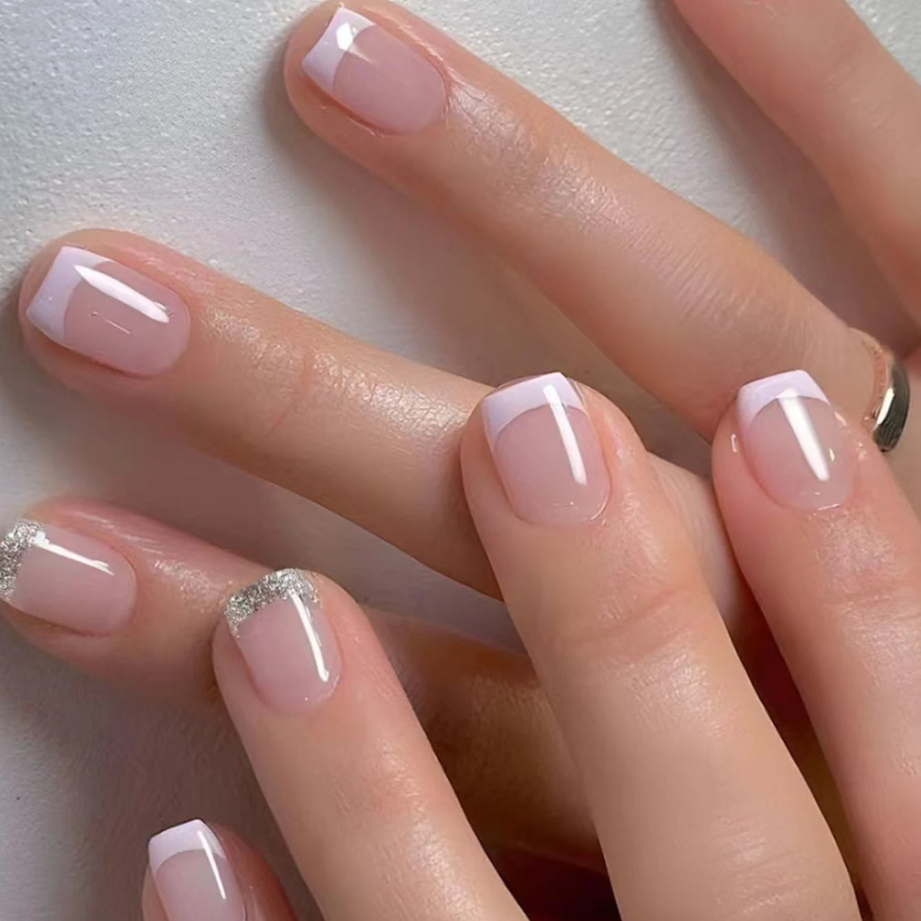 short square fake nails for women