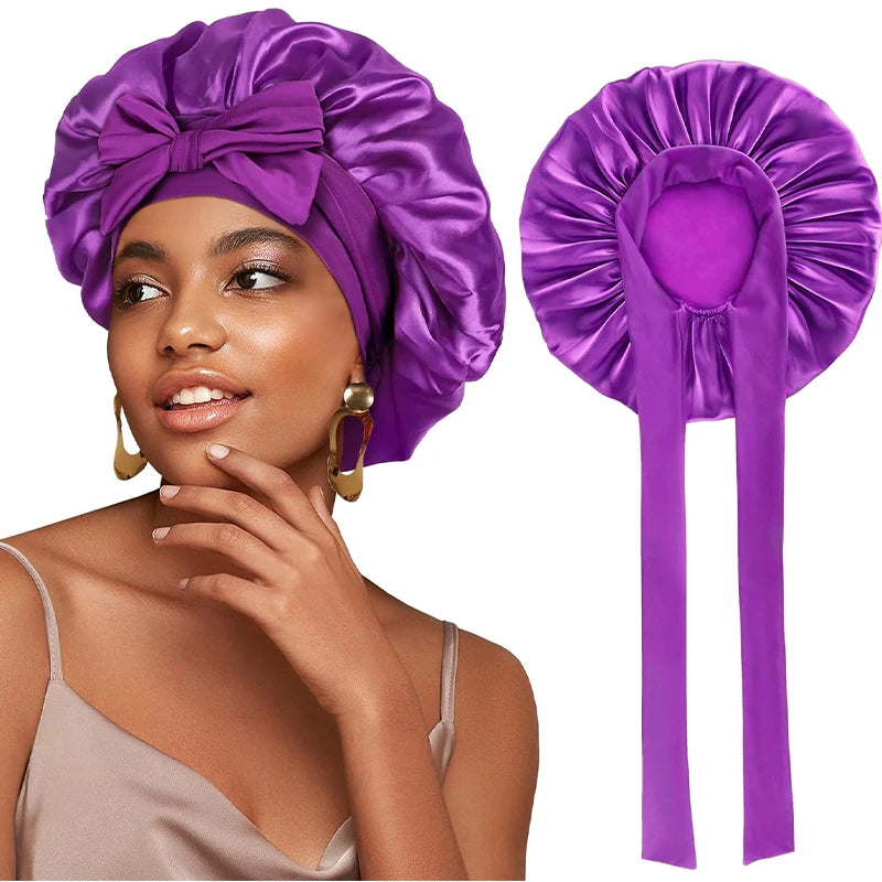 New Satin Solid Sleeping Hat