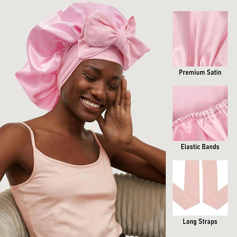 New Satin Solid Sleeping Hat