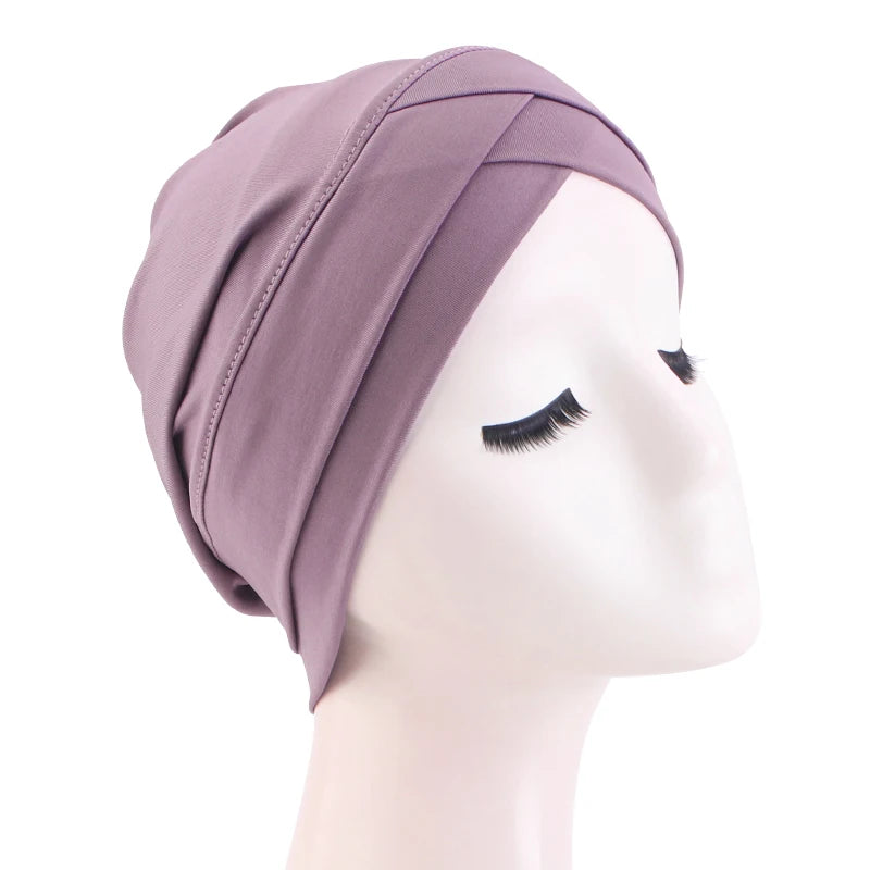 Women cross muslim hijab inner hat