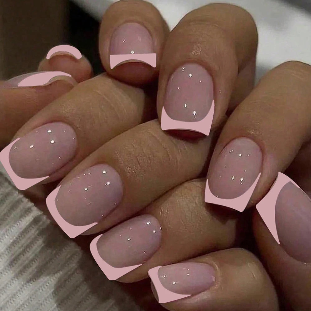 short square fake nails for women