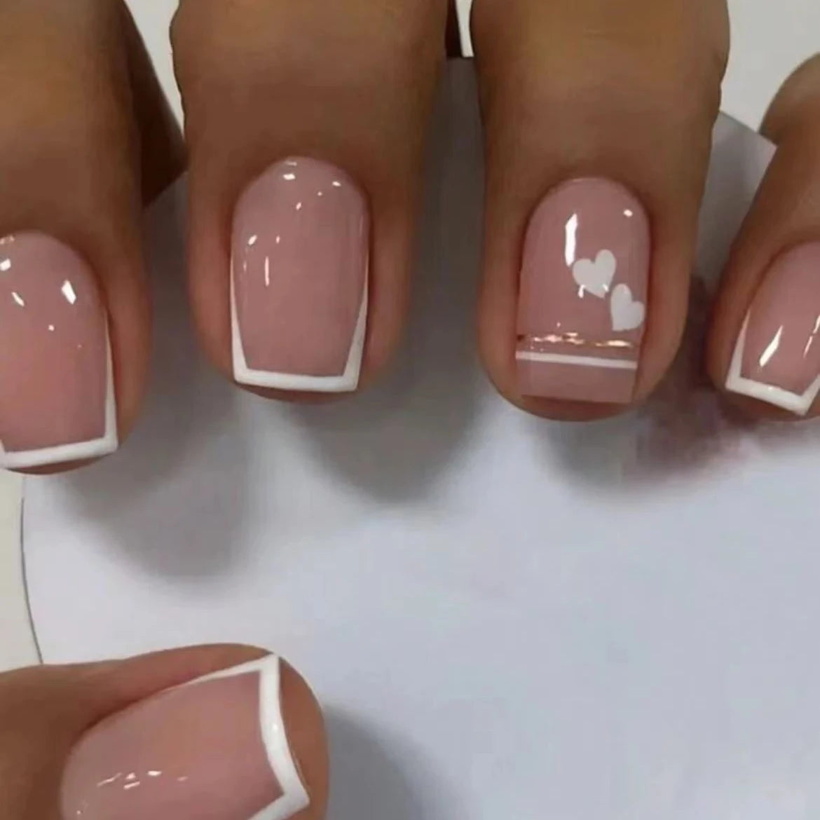 short square fake nails for women