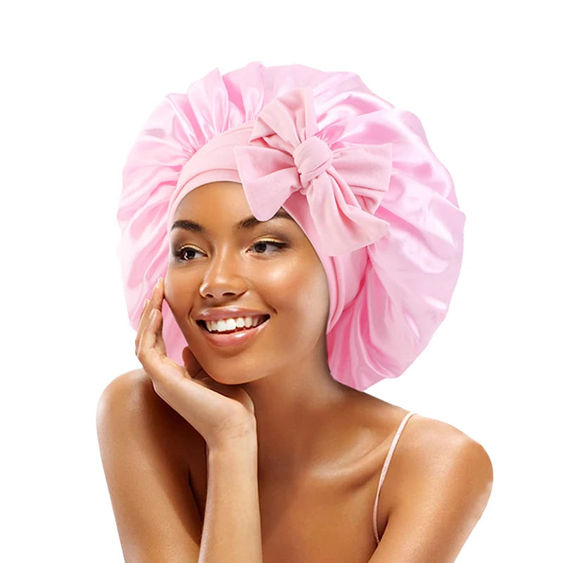 New Satin Solid Sleeping Hat