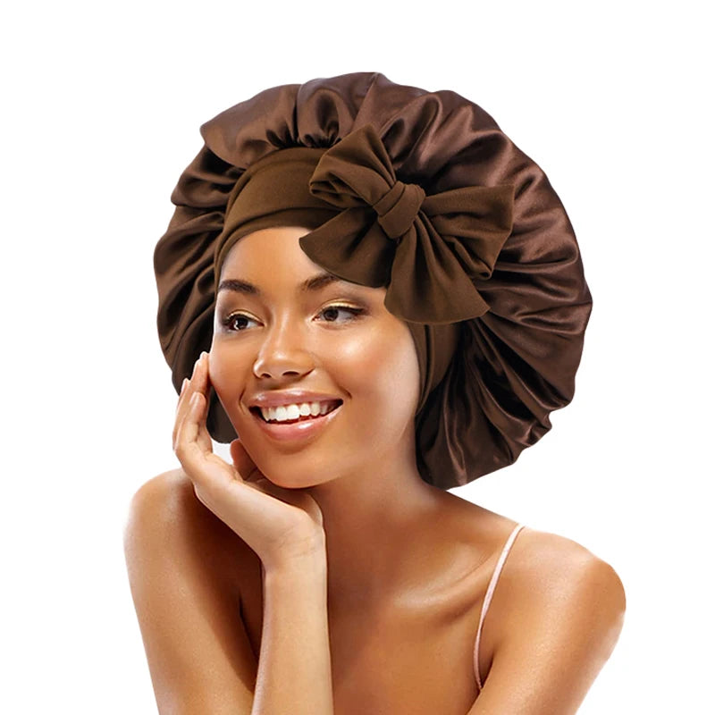New Satin Solid Sleeping Hat