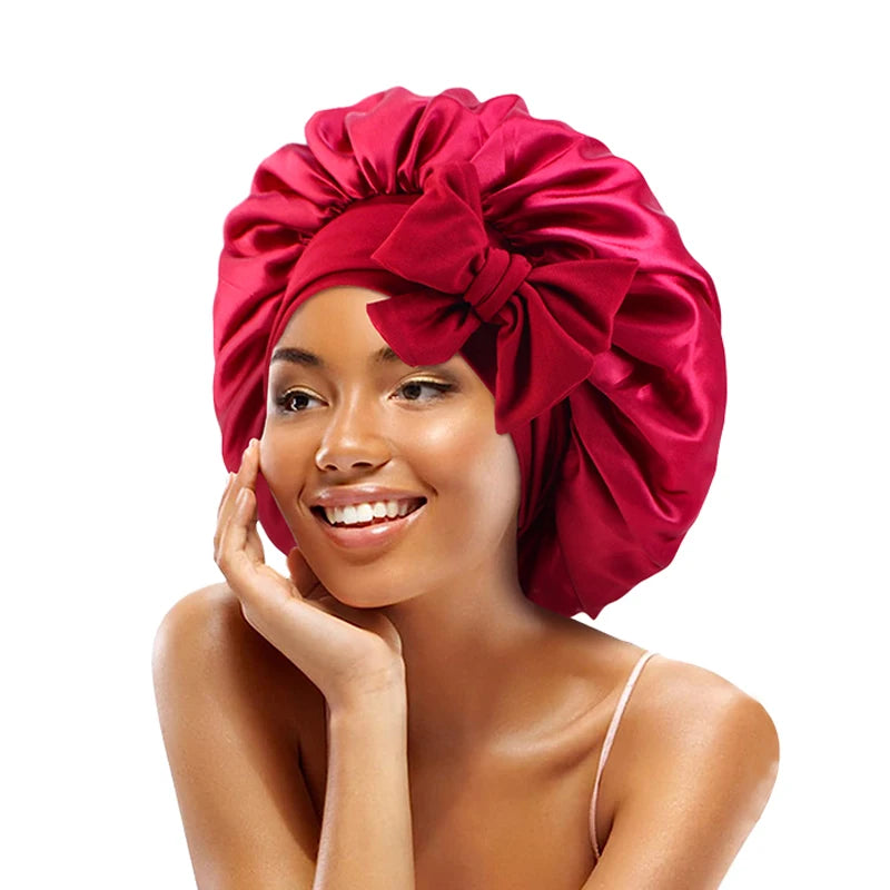 New Satin Solid Sleeping Hat