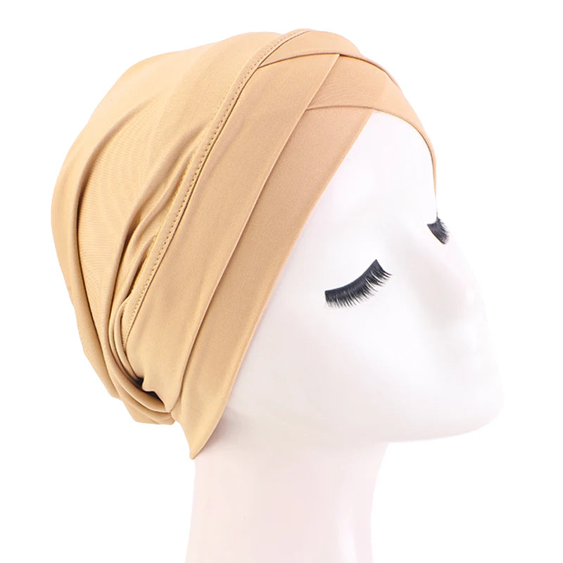 Women cross muslim hijab inner hat