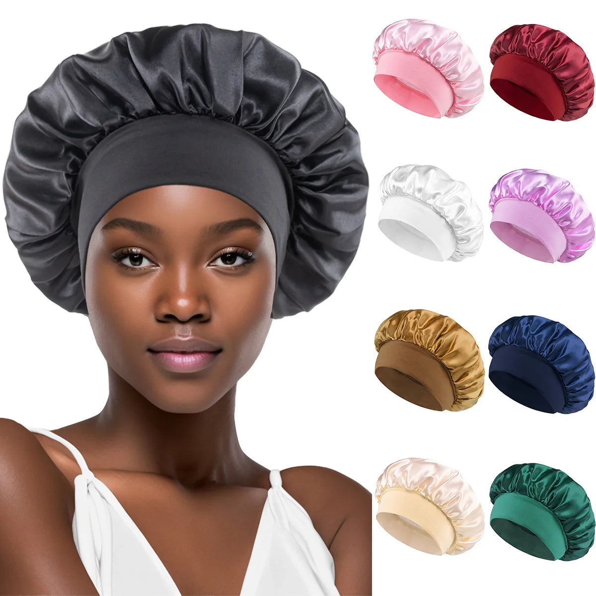 Women's Satin Solid Bonnets