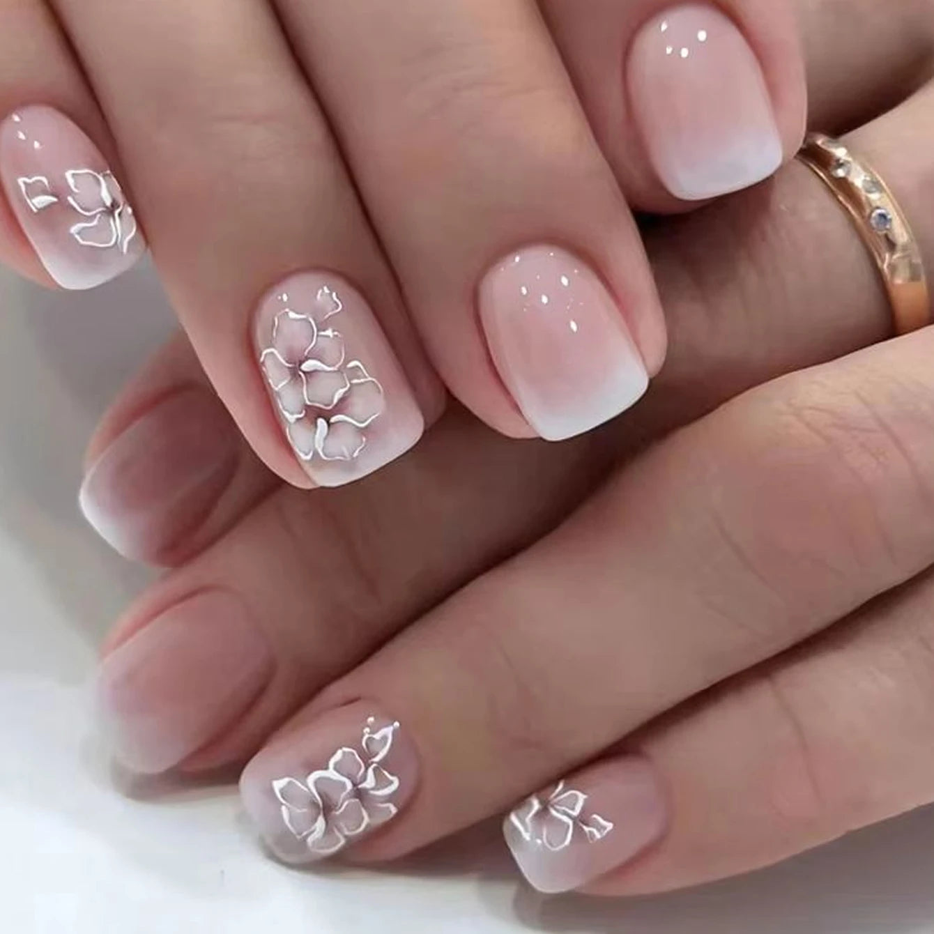 short square fake nails for women