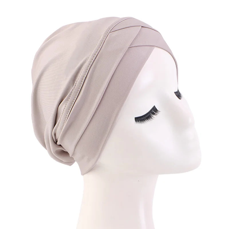 Women cross muslim hijab inner hat