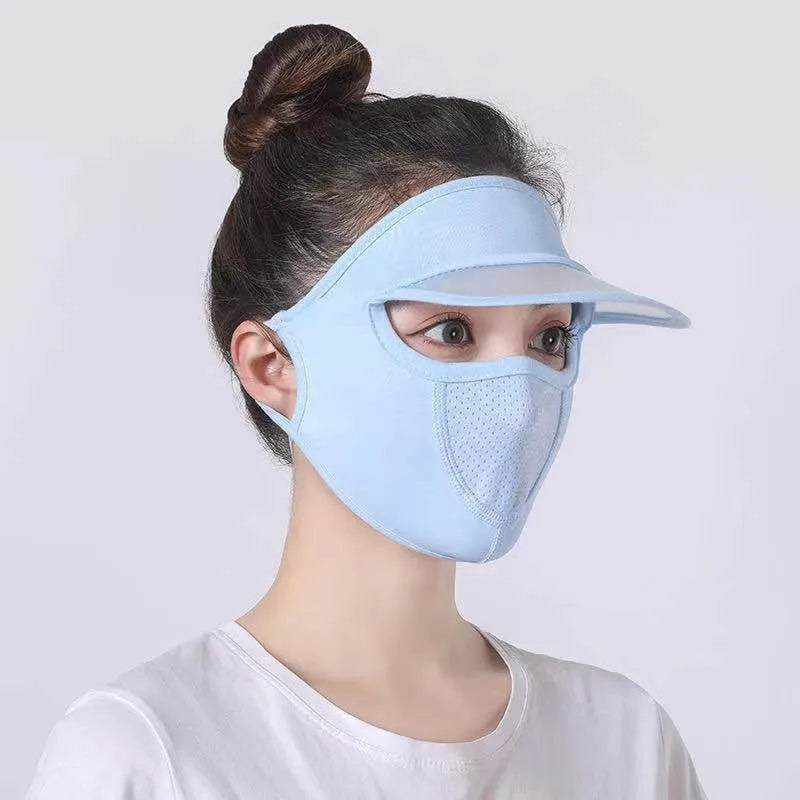 Ice Silk Mask for Outdoor Cycling UV Protection Breathable Face Cover