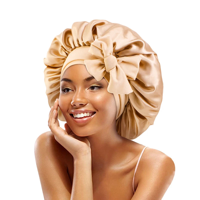 New Satin Solid Sleeping Hat