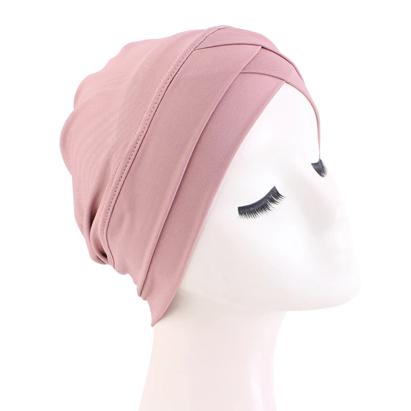 Women cross muslim hijab inner hat